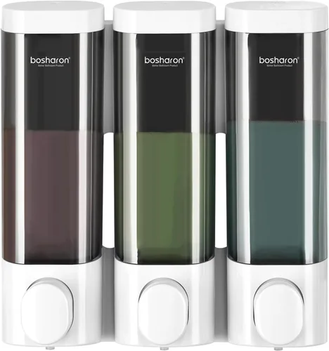 Vista 12 de Dispensador de jabón de ducha 2 en 1, dispensador de champú y acondicionador de cámara de 10.1 fl oz, dispensador de champú para ducha montado