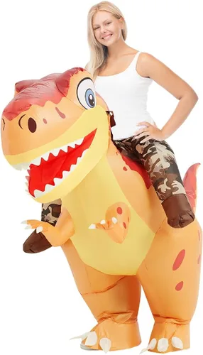 Vista 5 de COMIN Disfraz inflable de dinosaurio para niños y disfraz inflable de dinosaurio para adultos