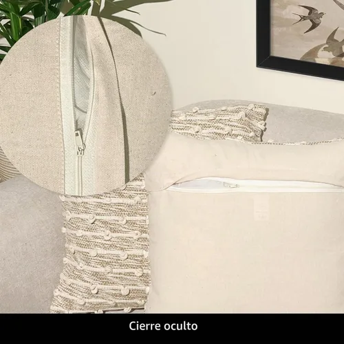 Vista 5 de Chardin home Malibu Boho - Funda de almohada decorativa tejida a mano (juego de 2). Fundas de almohada cuadradas tejidas de algodón suave y cálido