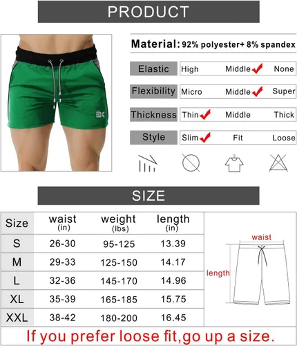 Vista 7 de BROKIG - Pantalones cortos para el gimnasio de 5 in para hombres, para correr, entrenamiento ligero, con cintura elástica y bolsillos