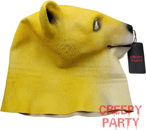 Vista 6 de CreepyParty Máscara de cabeza de perro de animal, máscara de látex para Halloween, fiesta de disfraces, máscaras de perro Shiba
