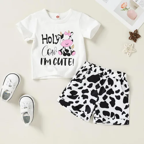 Vista 2 de YOUNGER TREE - Conjunto de camiseta y pantalones cortos de lino con cinturón, diseño de sandía