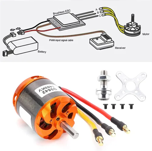 Vista 9 de Bnineteenteam Motor de avión RC, D3542 Motor sin escobillas 1450KV / 1250KV / 1000KV Motor RC sin escobillas de bajo ruido para aviones RC de ala