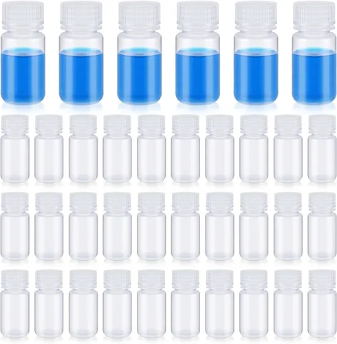 Vista 14 de Tatuo 6 piezas 30 ml 1 oz botellas de reactivo de polipropileno de plástico con tapas de rosca, envases de muestra transparentes de PP con tapa