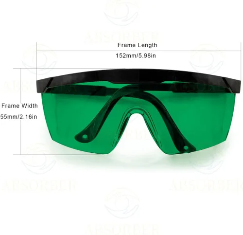 Vista 2 de ABSORBER Gafas de seguridad láser UV y rojas para 405 nm, 445 nm, 650 nm y luz láser infrarroja para depilación, protección ocular con montura