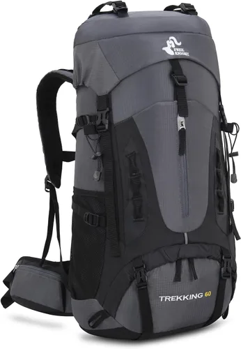 Vista 12 de Bseash Mochila de 60 l para senderismo y camping con cubierta para la lluvia, mochila impermeable de gran capacidad para deportes al aire libre