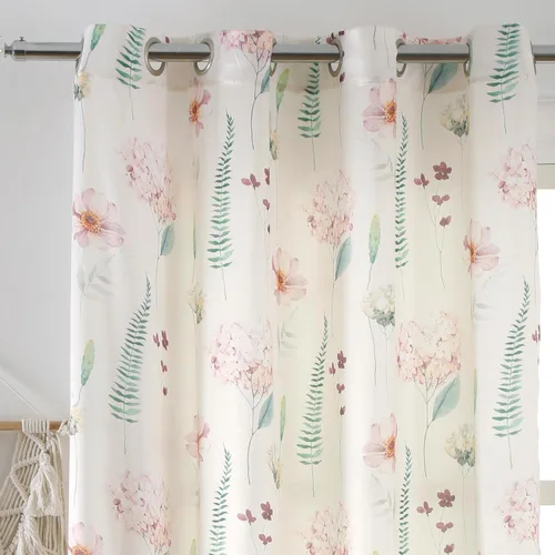 Vista 12 de naturetalk Cortinas de privacidad con patrón floral mixto, no se transparentan, cortinas lisas y sedosas con ojales plateados antiguos en la parte