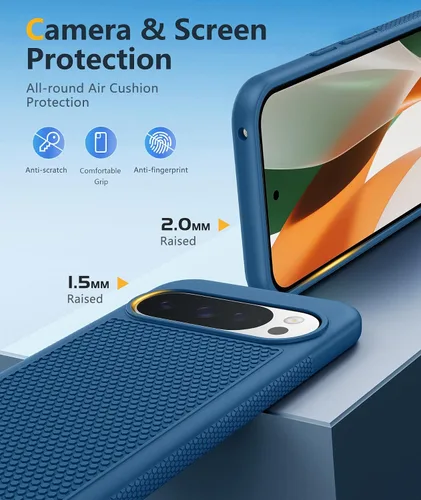 Vista 552 de FNTCASE Funda para iPhone 17 Pro: Fundas delgadas translúcidas de color azul claro compatibles con MagSafe, protección completa de la cámara