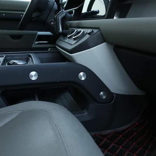 Vista 5 de Cubierta protectora decorativa con tornillo lateral de consola central de automóvil de aleación de aluminio para Land Rover Defender 110 2020-2021