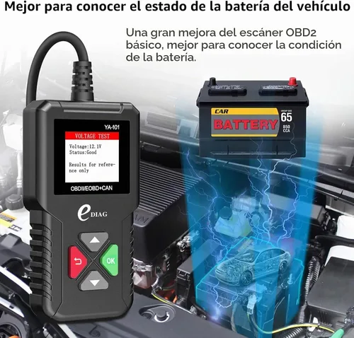 Vista 6 de Escáner EDIAG OBD2 YA-101 Lector de código de automóvil para comprobar la luz del motor, sensor O2 y prueba EVAP, modo de prueba de monitor a bordo