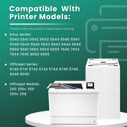 Vista 2 de GREENBOX Cartucho de tinta remanufacturado 62 de repuesto para HP 62XL 62 XL para HP Envy 7640 5660 5540 5640 5642 7645 5549 Officejet 5740 5741