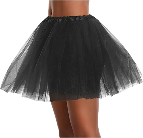 Vista 2 de Faldas tutú para mujer, falda clásica de tul hinchada elástica acampanada, estilo vintage de los años 50, enaguas de gasa para fiesta y festival