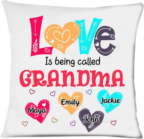 Vista 31 de Abuela - Almohada personalizada con corazón de amor, almohada personalizada para mamá, regalos para abuela, mamá de hija, nietos, día de la madre