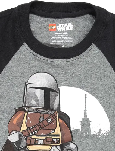 Vista 5 de LEGO Star Wars The Mandalorian - Camiseta de manga larga para niños (4, gris), Gris