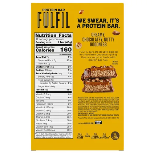 Vista 3 de FULFIL Chocolate Hazelnut Protein Bars, 15g Protein, 1.41 Ounce (Pack of 72)