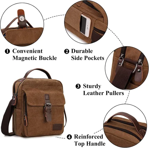 Vista 5 de Ravuo - Bolso bandolera para hombre resistente al agua tamaño pequeño para viajes