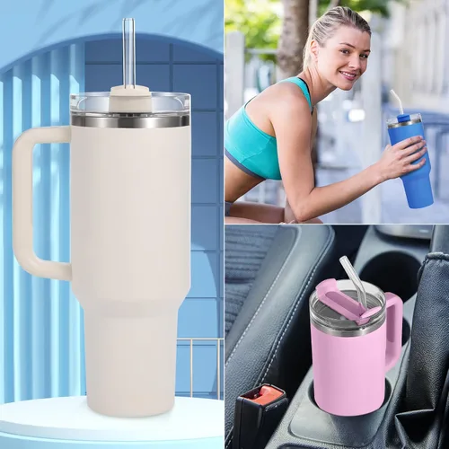 Vista 6 de 12 piezas de pajitas de vidrio de repuesto para Stanley - Compatibles con vasos Stanley de 40 oz y 30 oz, pajitas de vidrio transparentes
