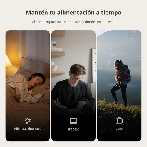 Vista 8 de IMIPAW Alimentadores automáticos para gatos, dispensador de alimentos secos para gatos con temporizador de 3 litros, fuente de alimentación doble