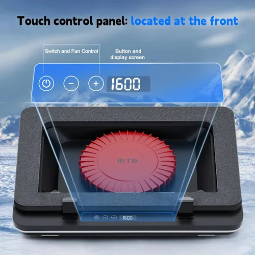 Vista 6 de IETS GT600 Almohadilla de enfriamiento para laptop equipada con turboventilador gigante (14 cm de diámetro), espuma sellada para enfriamiento rápido