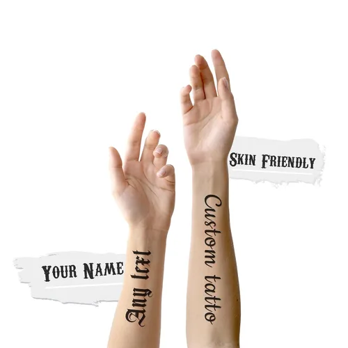Vista 10 de Tatuajes temporales realistas personalizados, diseños de texto con nombre personalizado, crea tus propios tatuajes falsos para adultos, hombres
