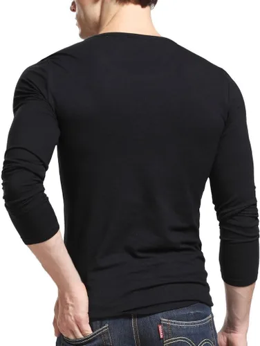 Vista 3 de XUDIAN. Camiseta de manga larga para hombre, cuello redondo