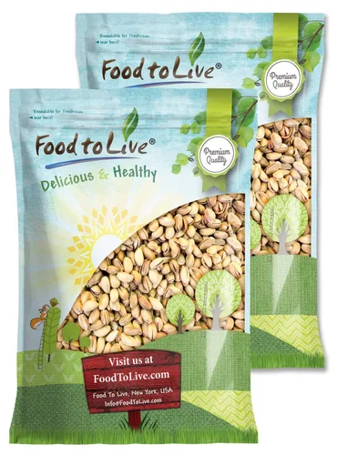 Vista 5 de Pistachos, asados y salados, 1 libra — Pistachos tostados en seco de California con sal marina, In Shell, Kosher, superalimento vegano, a granel