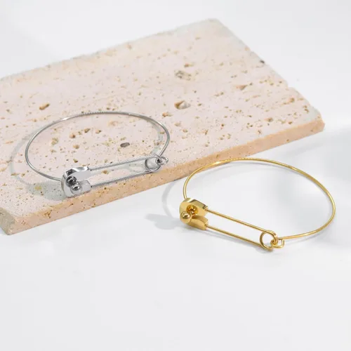 Vista 8 de AILUOR Pulsera de gancho de seguridad de moda, estilo vintage punk clásico simple amor pulsera joyería unisex
