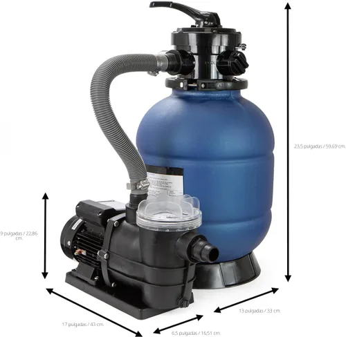 Vista 7 de XtremepowerUS Bomba de piscina de 3/4 HP con filtro de arena de 13", 2,400 GPH para conjunto de piscina sobre el suelo con válvula multipuerto hasta