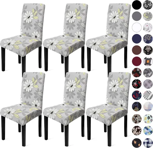 Vista 79 de Sufdari Juego de 2 fundas para sillas de comedor, fundas para sillas de cocina, fundas para sillas Parsons, protectores de sillas de elastano