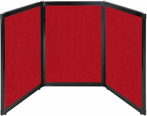 Vista 40 de Versare Pantalla plegable de mesa Partición de 3 paneles Divisor de espacio de trabajo portátil ligero Negro 78 x 24 pulgadas