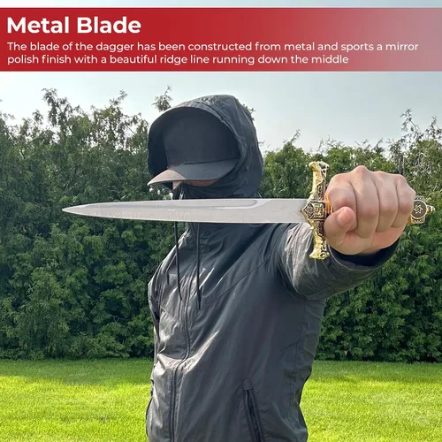 Vista 4 de MedievalDepot King Solomon Medieval Crusader Daggers - Perfect for Reenactment