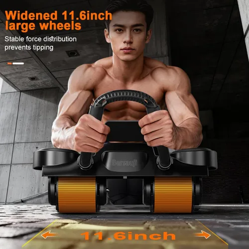 Vista 6 de Ab Roller Wheel with Elbow Support - Abdominal Rebound Roller with LCD Large Screen Display