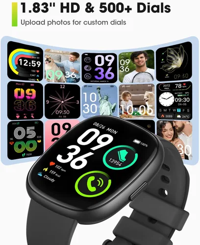Vista 7 de Relojes inteligentes para hombres y mujeres Fitness: rastreador de fitness con Blutooth Call 24/7, ritmo cardíaco SpO2, monitor de sueño 5ATM