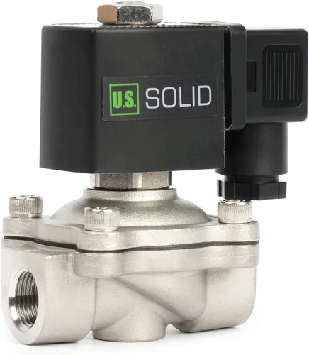 Vista 14 de U.S. Solid Válvula solenoide de latón de 1/2" - 12V DC, normalmente cerrada, válvula eléctrica de 10 bar para agua, aire, diésel