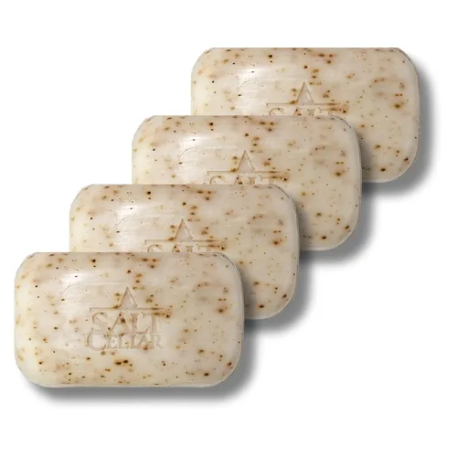Vista 7 de Salt Cellar Spa All Natural - Jabón mineral de barro negro del Mar Muerto, paquete de 4, nutritivo e hidratante para una piel brillante y saludable