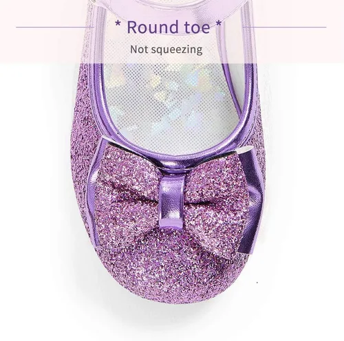 Vista 4 de Stelle - Zapatos de vestir para niñas pequeñas, zapatos de princesa con purpurina y flores, tacón bajo estilo Mary Jane, ideales para fiestas y bodas