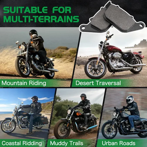 Vista 6 de LOCOPOW Pastillas de freno delanteras y traseras para Harley Davidson Sportster 883 1200 XL1200C XL1200L XL1200N XL1200V XL1200X XL883 XL883C XL883L