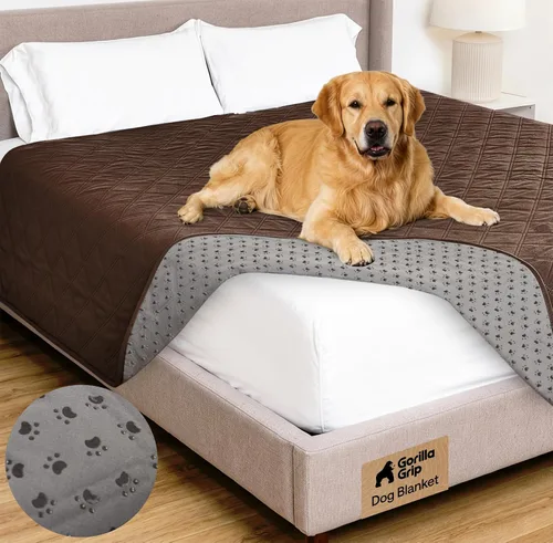 Vista 18 de GORILLA GRIP® Manta impermeable para perro, funda de sofá a prueba de fugas para perros, parte trasera de agarre de silicona, protege el sofá