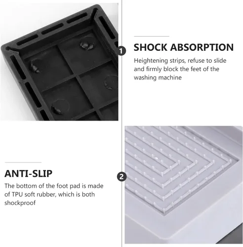 Vista 8 de Uonlytech Almohadillas de elevación de muebles, botines para muebles, patas de silla, parte inferior de silla, protector de piso, protectores