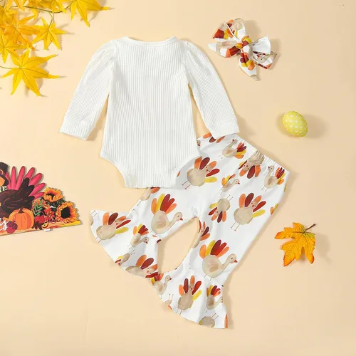 Vista 8 de My First Halloween - Traje de calabaza para niña, mameluco + pantalones acampanados, diadema para recién nacido, disfraz de 1er Halloween