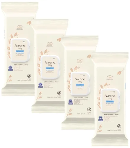 Vista 7 de Aveeno Baby Toallitas sensibles con aloe y extracto de avena natural para cara, parte inferior, manos y cuerpo, pH equilibrado, hipoalergénico