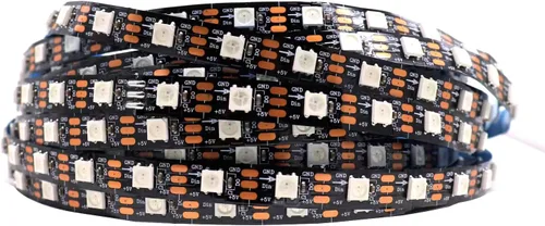 Vista 17 de WS2812B Tira de luz LED direccionable individual 100Pixels/m SMD 5050 RGB Pixel Strip DC5V (3.2FT 100LEDS no impermeable, PCB blanco)