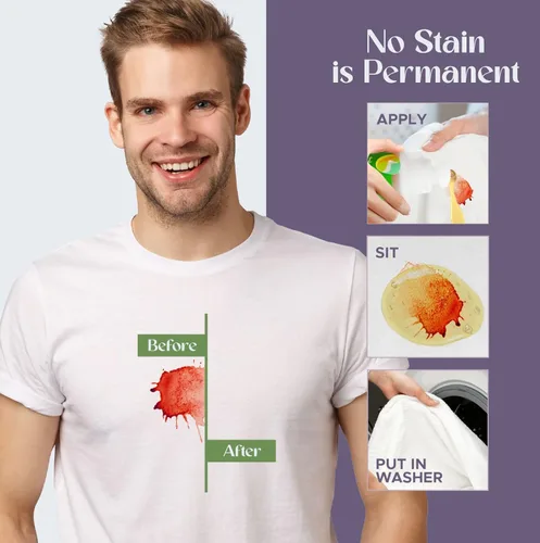 Vista 5 de Sonett Jabón líquido orgánico tradicional quitamanchas líquido, altamente eficaz contra marcas causadas por tinta, sangre, grasa y fruta, 4 onzas