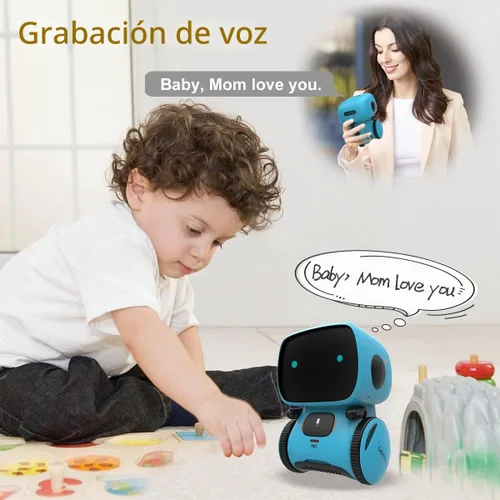 Vista 7 de KaeKid Robots para niños, robótico inteligente interactivo con sensor táctil, control de voz, reconocimiento de voz, canto, baile, repetición