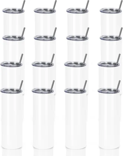 Vista 25 de Paquete de 4 vasos delgados de 20 onzas, juego de vasos delgados de acero inoxidable en caja de regalo individual, 20 onzas de capacidad, vaso