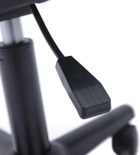 Vista 8 de Reposapiés de oficina, taburete de pie debajo del escritorio con ruedas, taburete de oficina de altura ajustable, taburete ergonómico de cuero