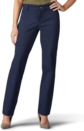 Vista 12 de Lee - Pantalón de pierna recta, ajuste relajado y antiarrugas para mujer Ceniza jaspeado