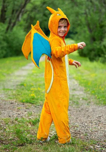 Vista 3 de Disfraz Deluxe de Charizard para Niños Pokémon Multicolor