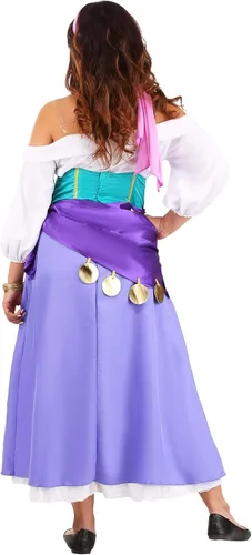 Vista 2 de Disguise Disfraz de Esmeralda de Notre Dame para mujer, Púrpura, blanco