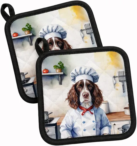 Vista 78 de Caroline's Treasures Coton de Tulear El Chef Par de Agarraderas de Ollas de Cocina Resistentes al Calor Juegos de Agarraderas de Ollas Almohadillas